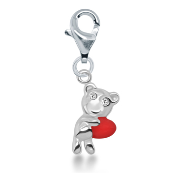 Little Bear And Heart Silver Charms CH-61